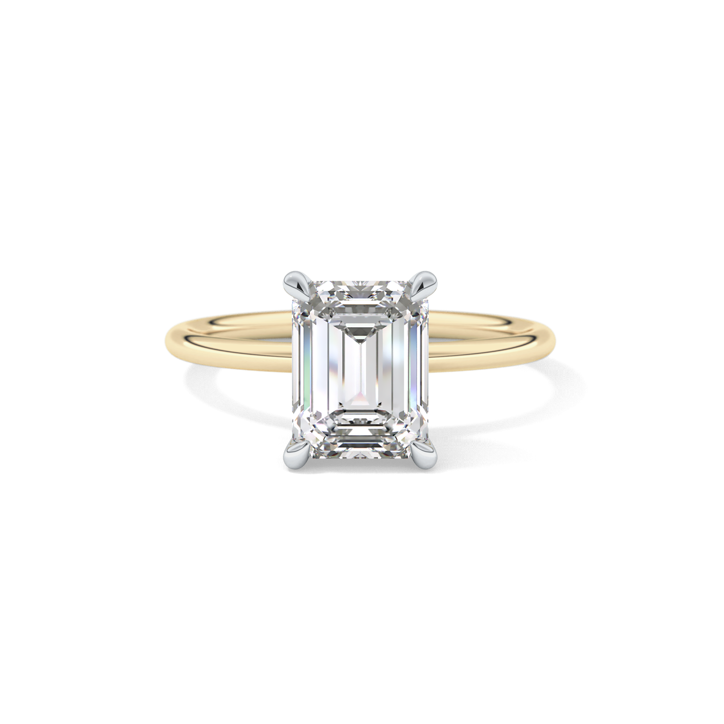 Emerald Solitaire Lab Grown Diamond Engagement Ring