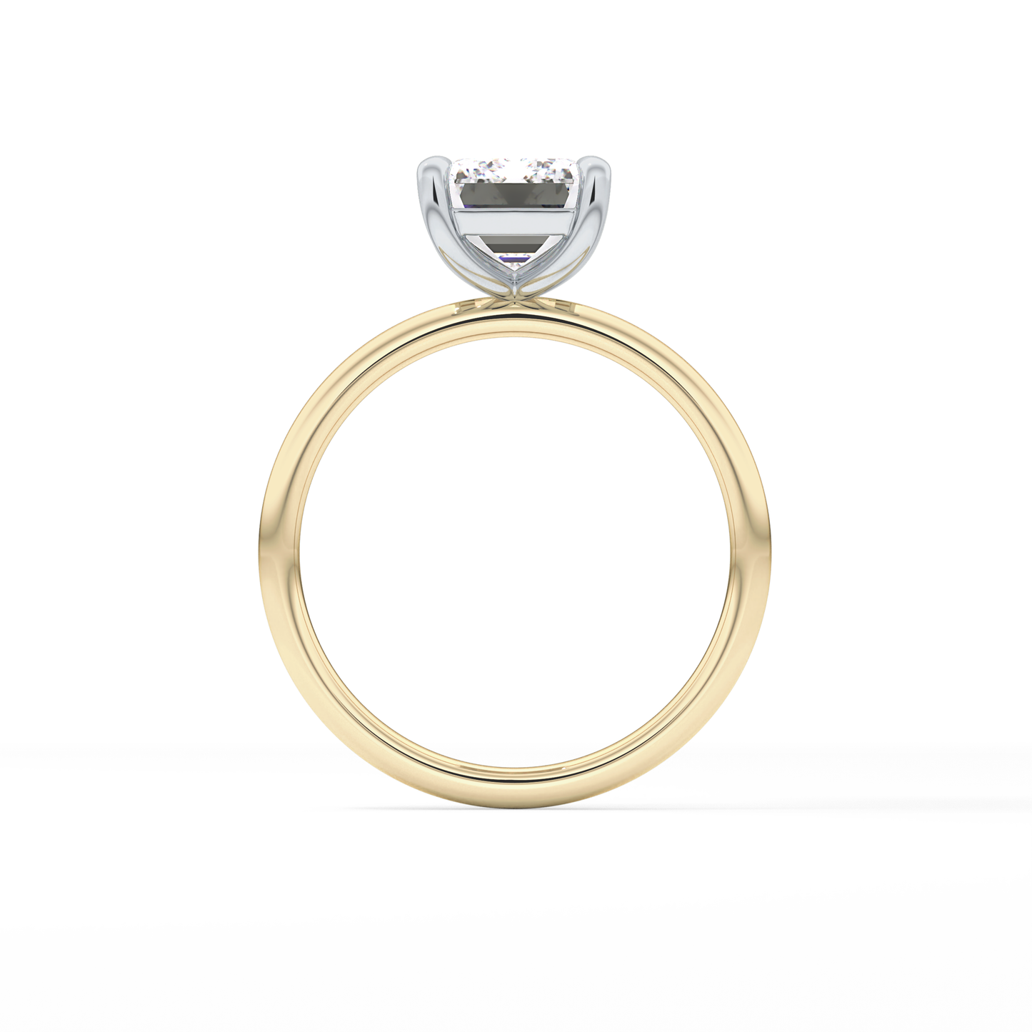 Emerald Solitaire Lab Grown Diamond Engagement Ring