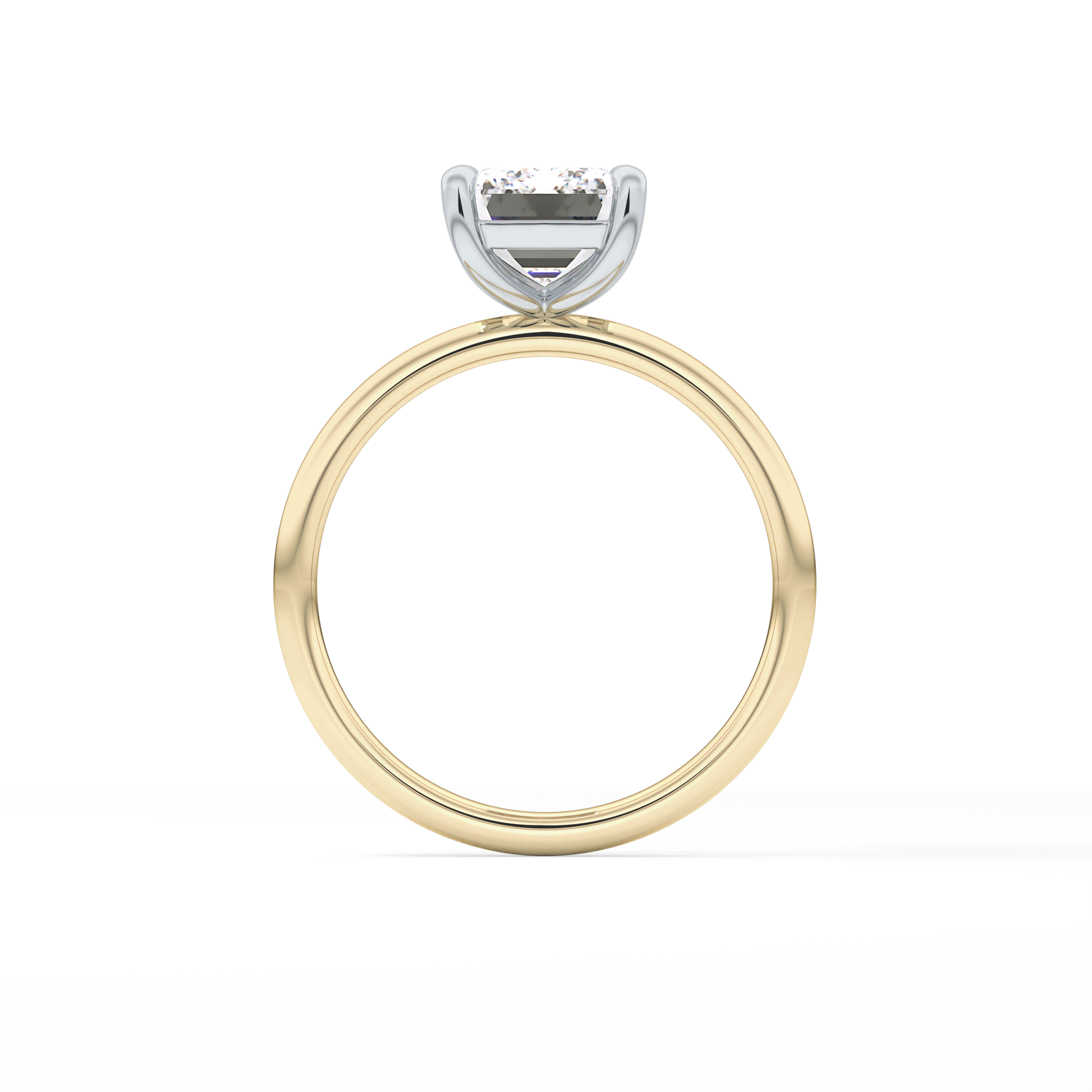 Emerald Solitaire Lab Grown Diamond Engagement Ring