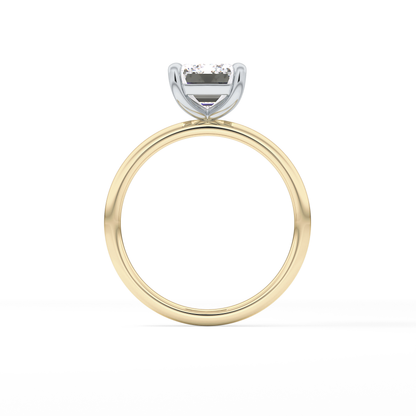 Emerald Solitaire Lab Grown Diamond Engagement Ring