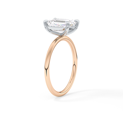 Emerald Solitaire Lab Grown Diamond Engagement Ring