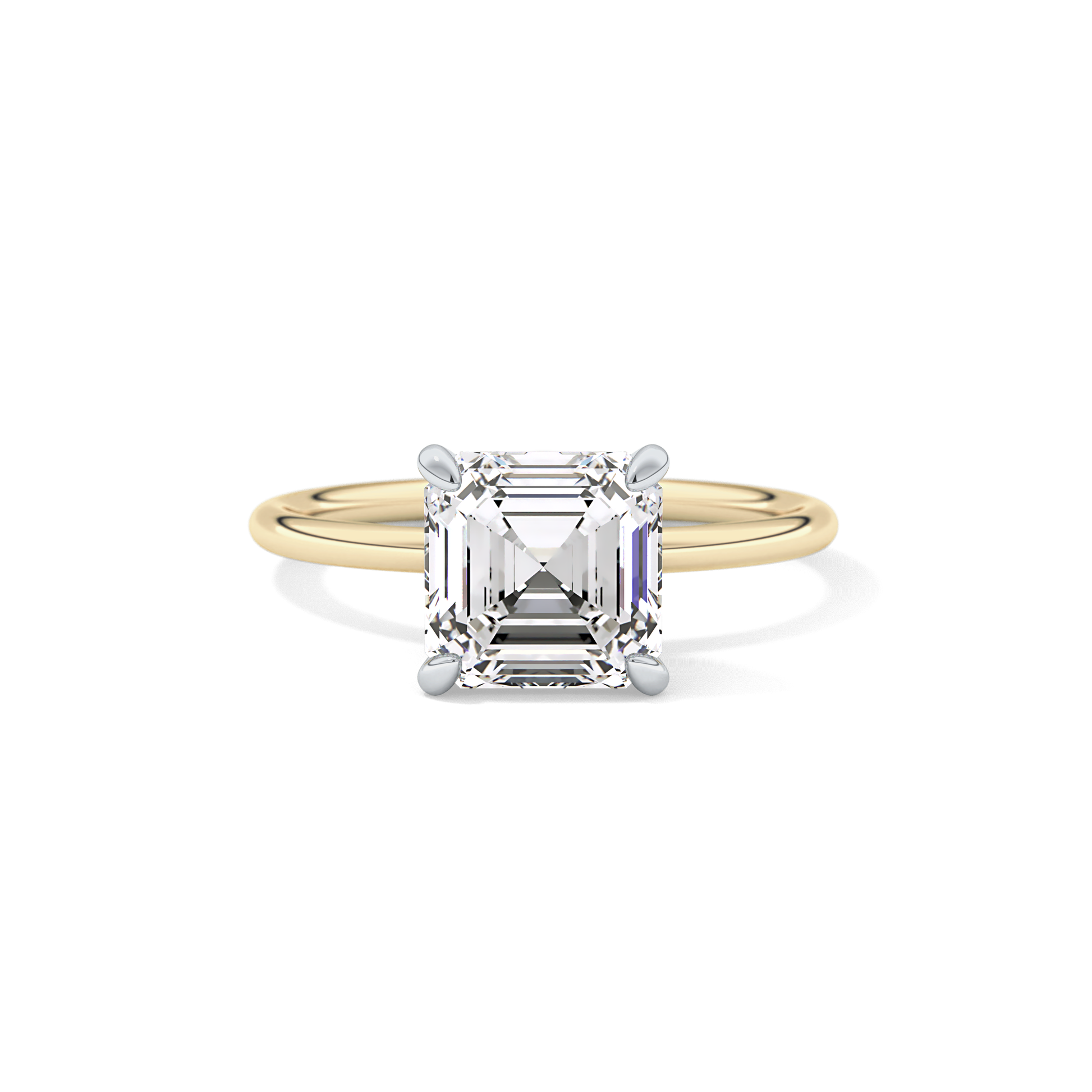 Asscher Solitaire Lab Grown Diamond Engagement Ring