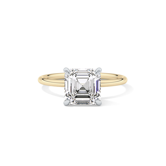 Asscher Solitaire Lab Grown Diamond Engagement Ring