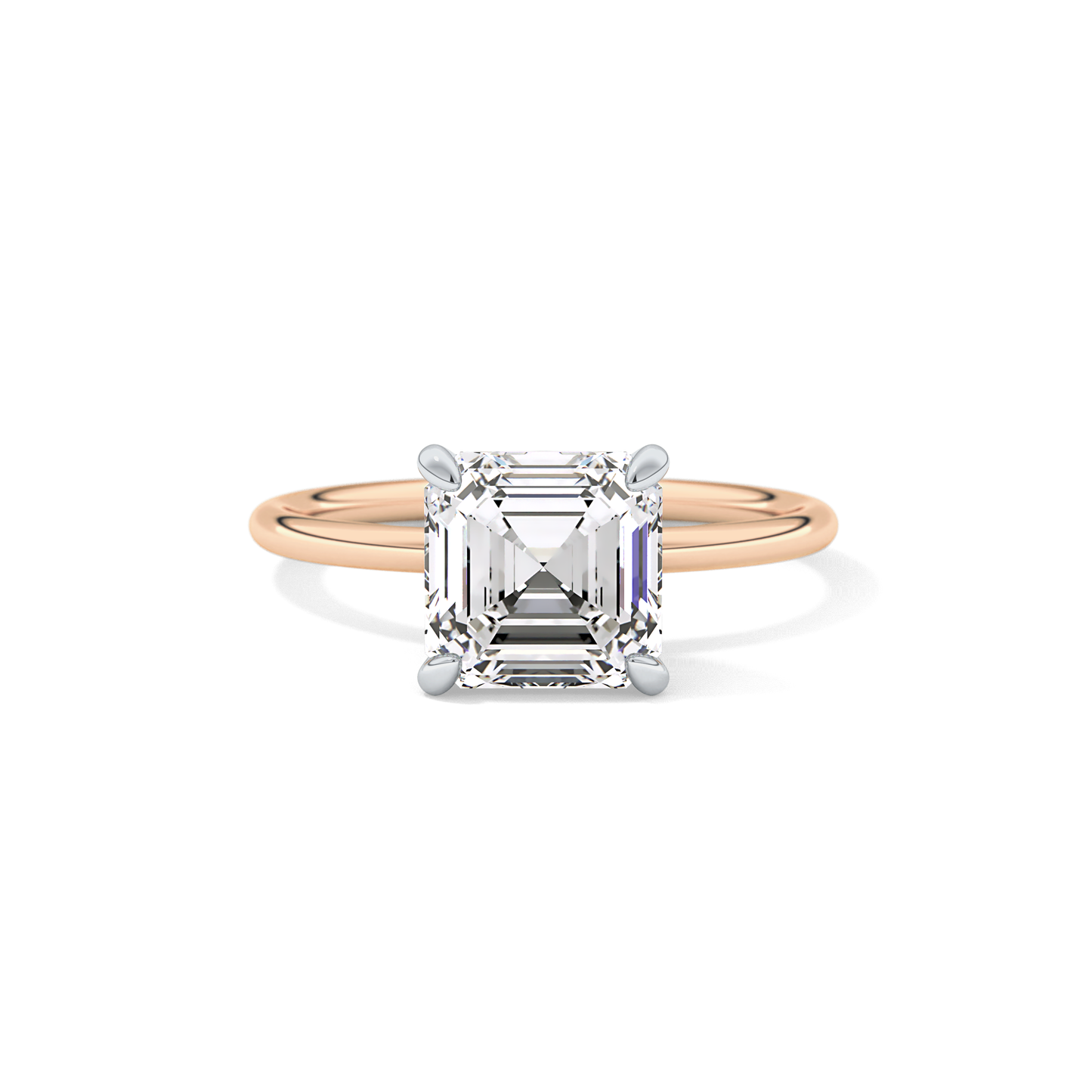 Asscher Solitaire Lab Grown Diamond Engagement Ring