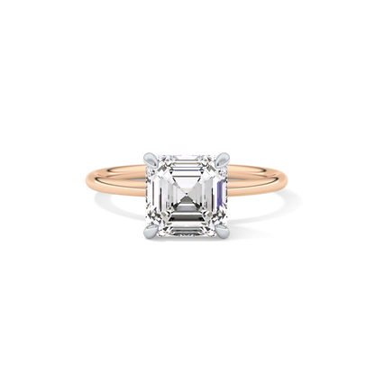 Asscher Solitaire Lab Grown Diamond Engagement Ring