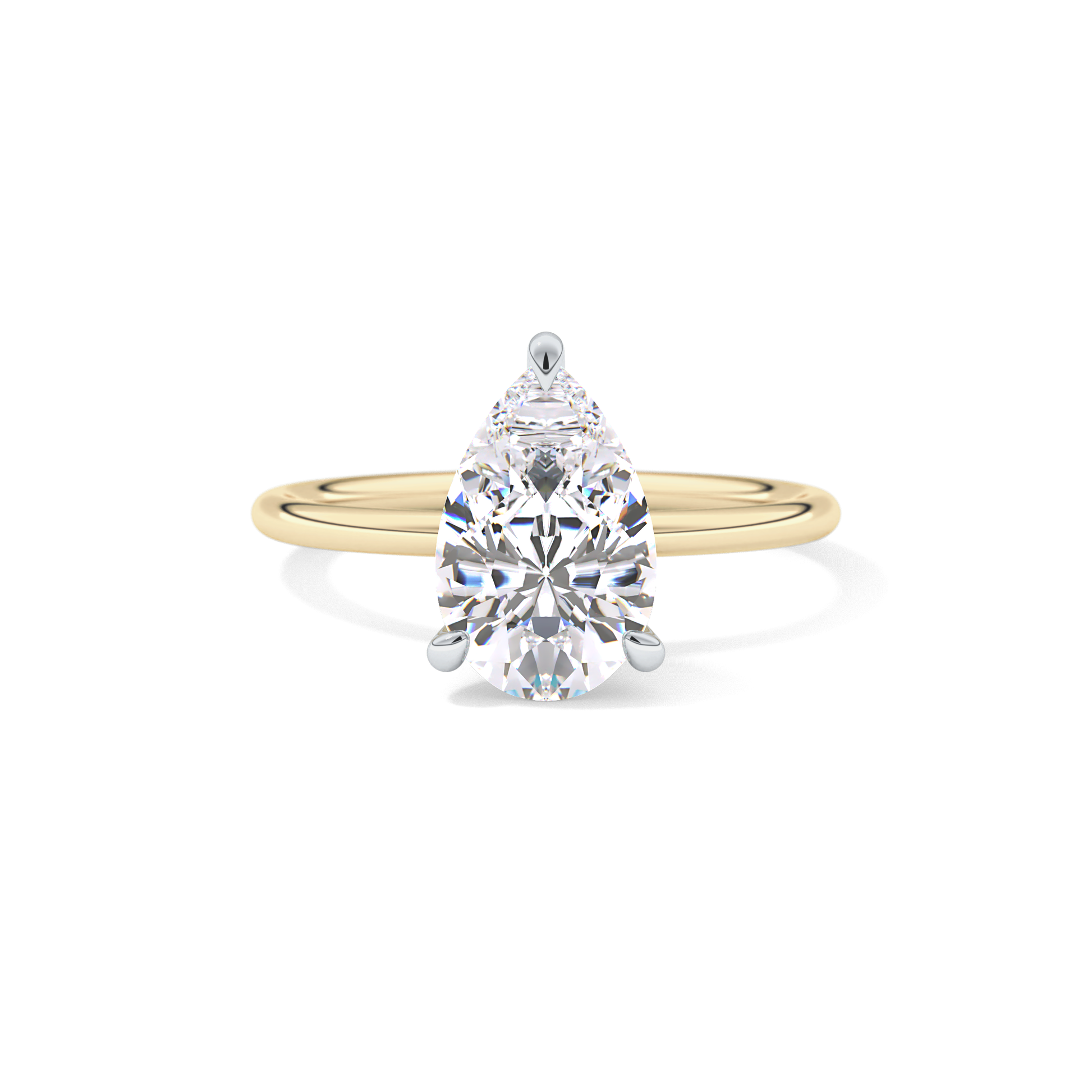 Pear Solitaire Lab Grown Diamond Engagement Ring