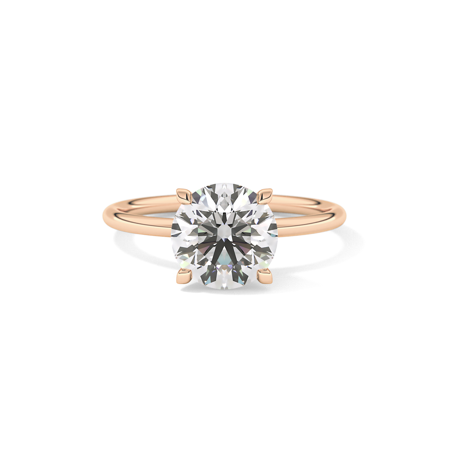 Round Solitaire Lab Grown Diamond Engagement Ring
