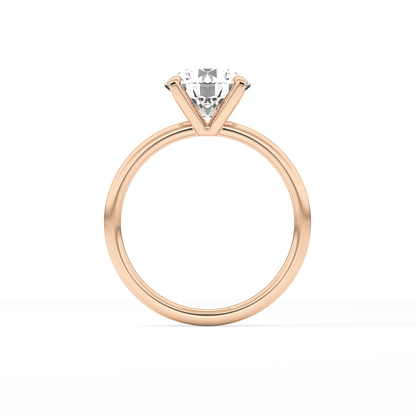 Round Solitaire Lab Grown Diamond Engagement Ring