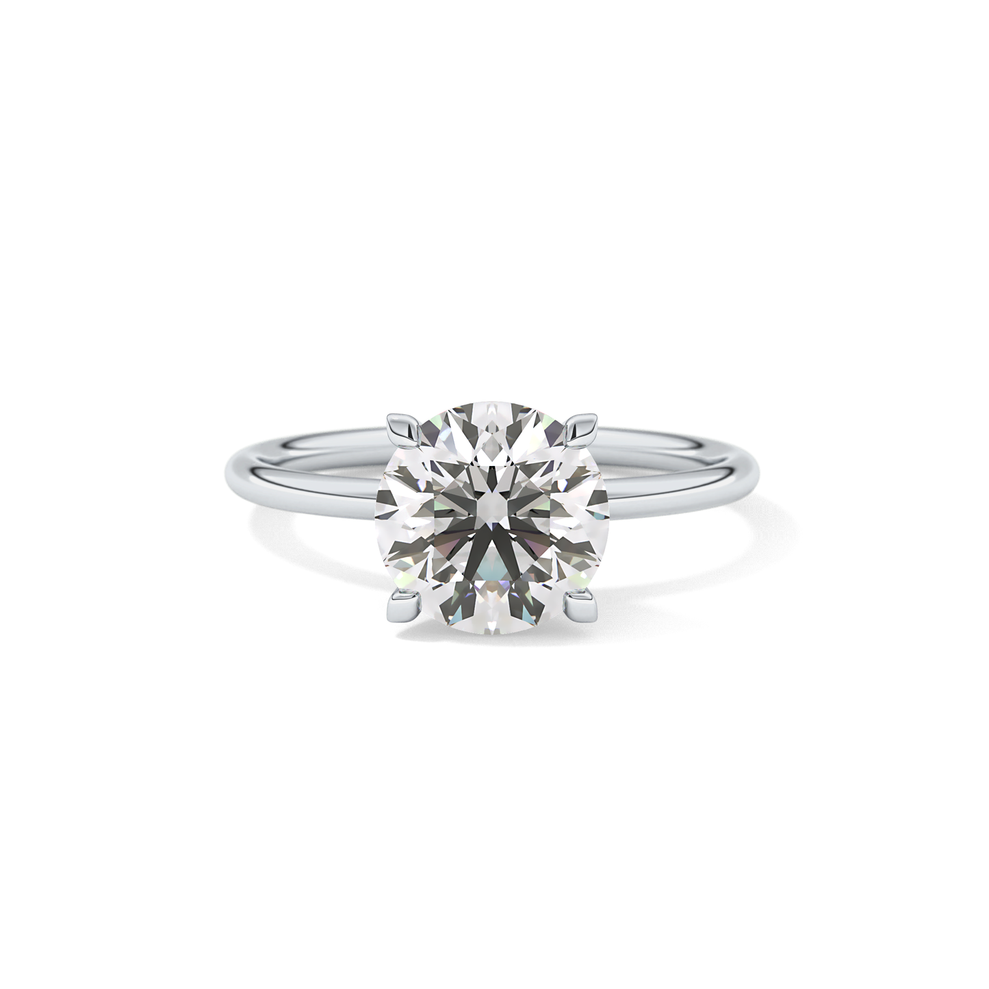 Round Solitaire Lab Grown Diamond Engagement Ring