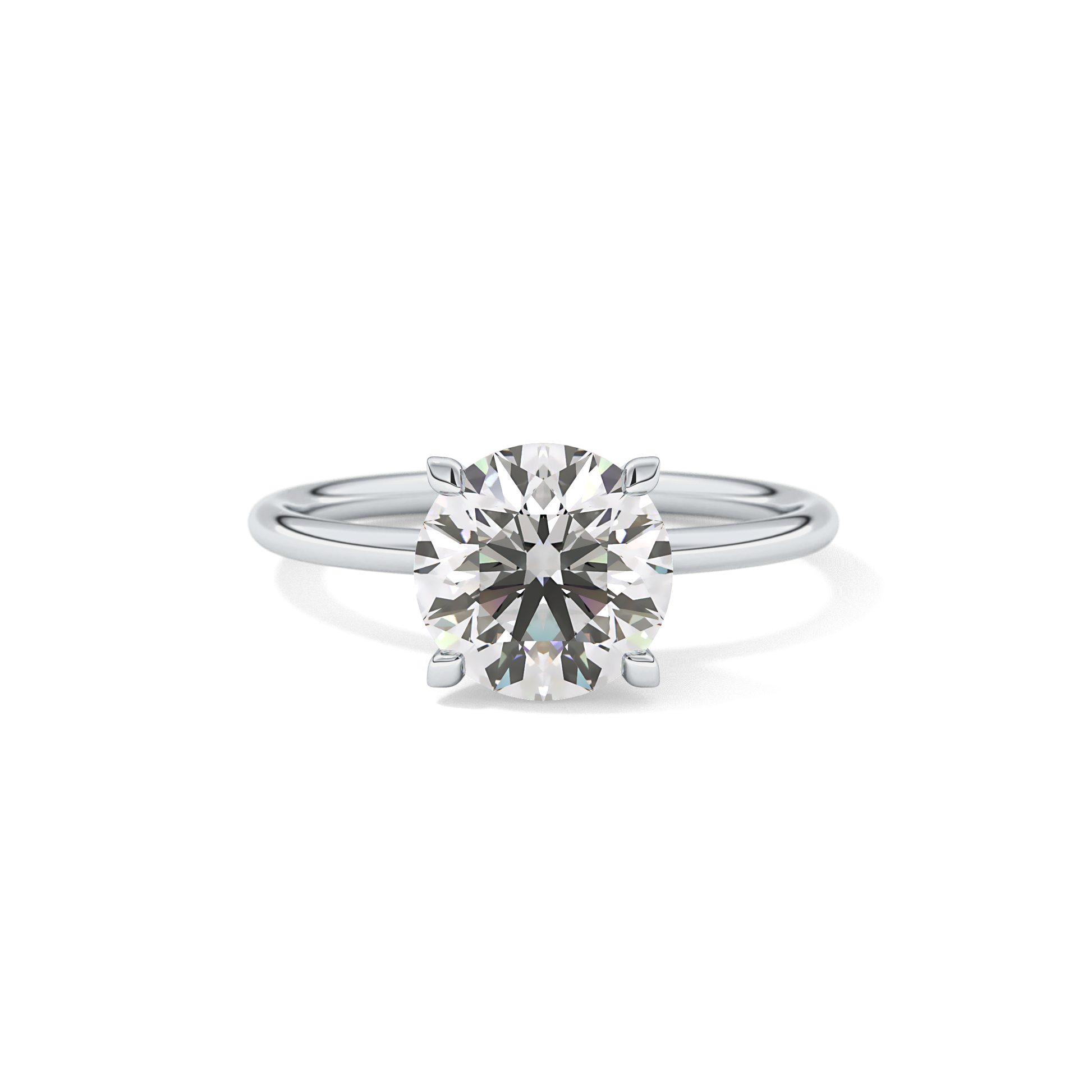 Round Solitaire Lab Grown Diamond Engagement Ring
