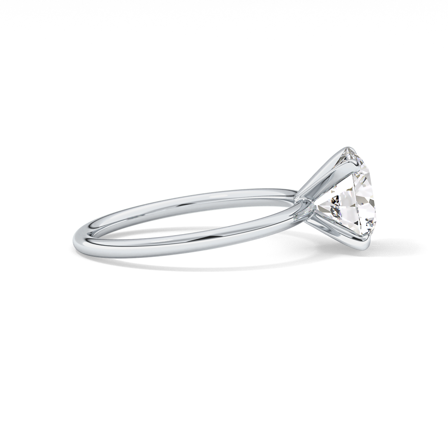 Round Solitaire Lab Grown Diamond Engagement Ring