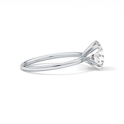 Round Solitaire Lab Grown Diamond Engagement Ring