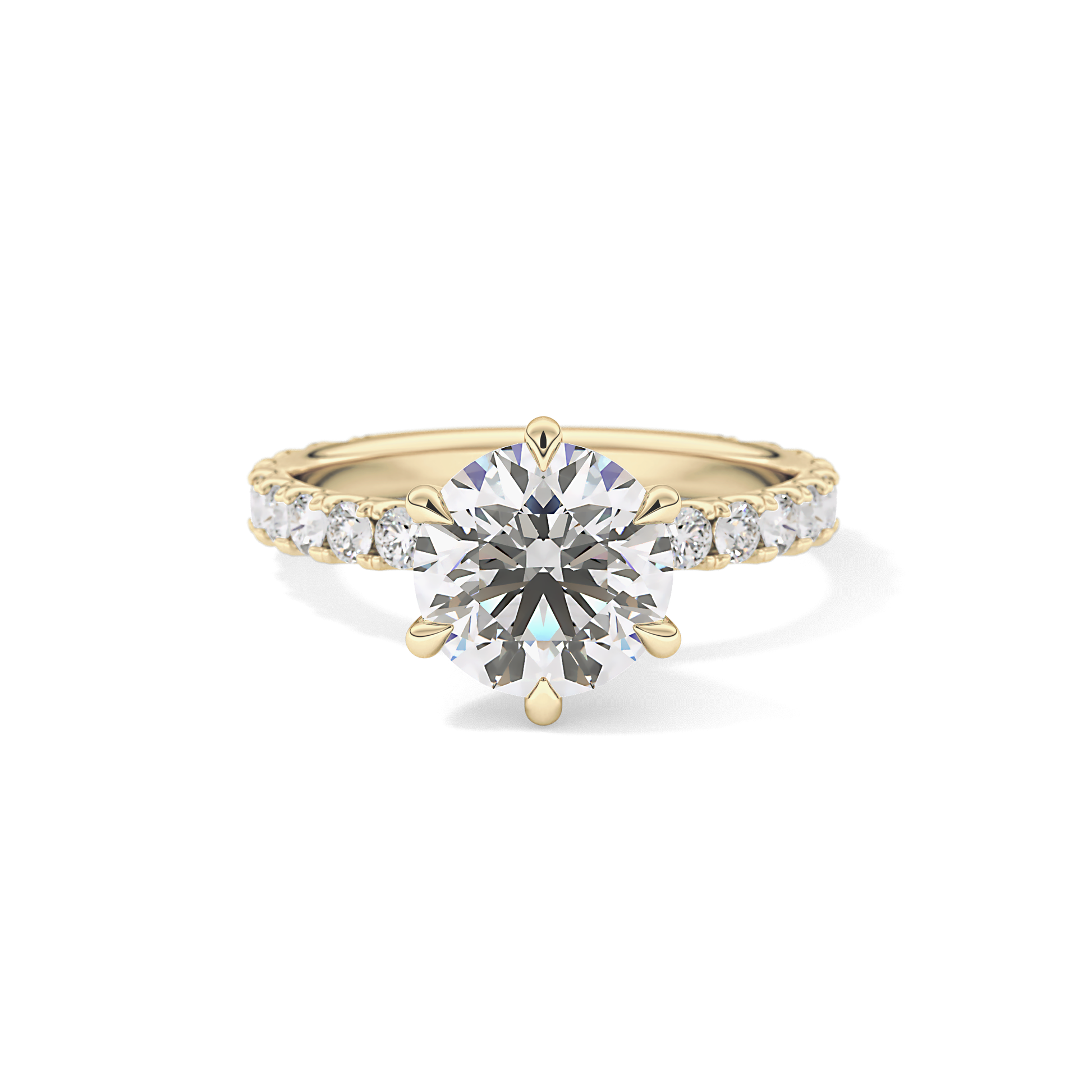 Round Pave Lab Grown Diamond Engagement Ring