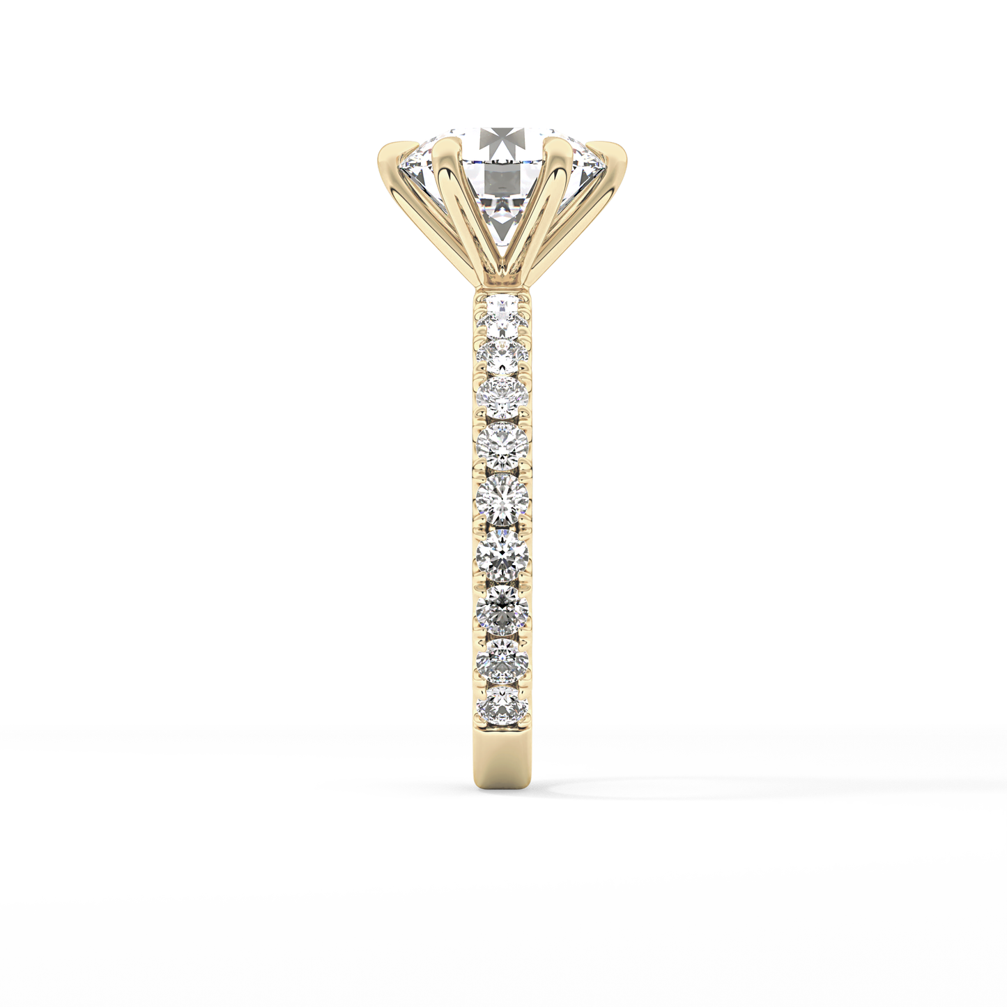 Round Pave Lab Grown Diamond Engagement Ring