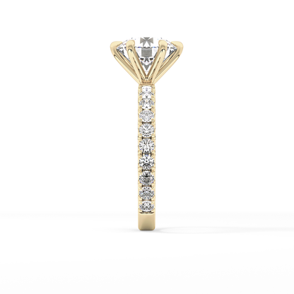 Round Pave Lab Grown Diamond Engagement Ring