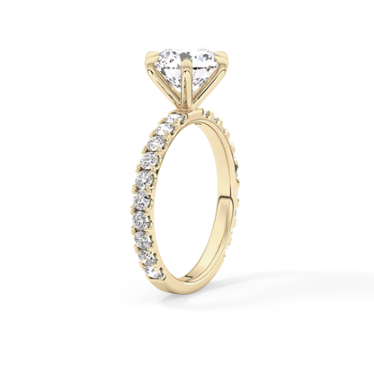 Round Pave Lab Grown Diamond Engagement Ring