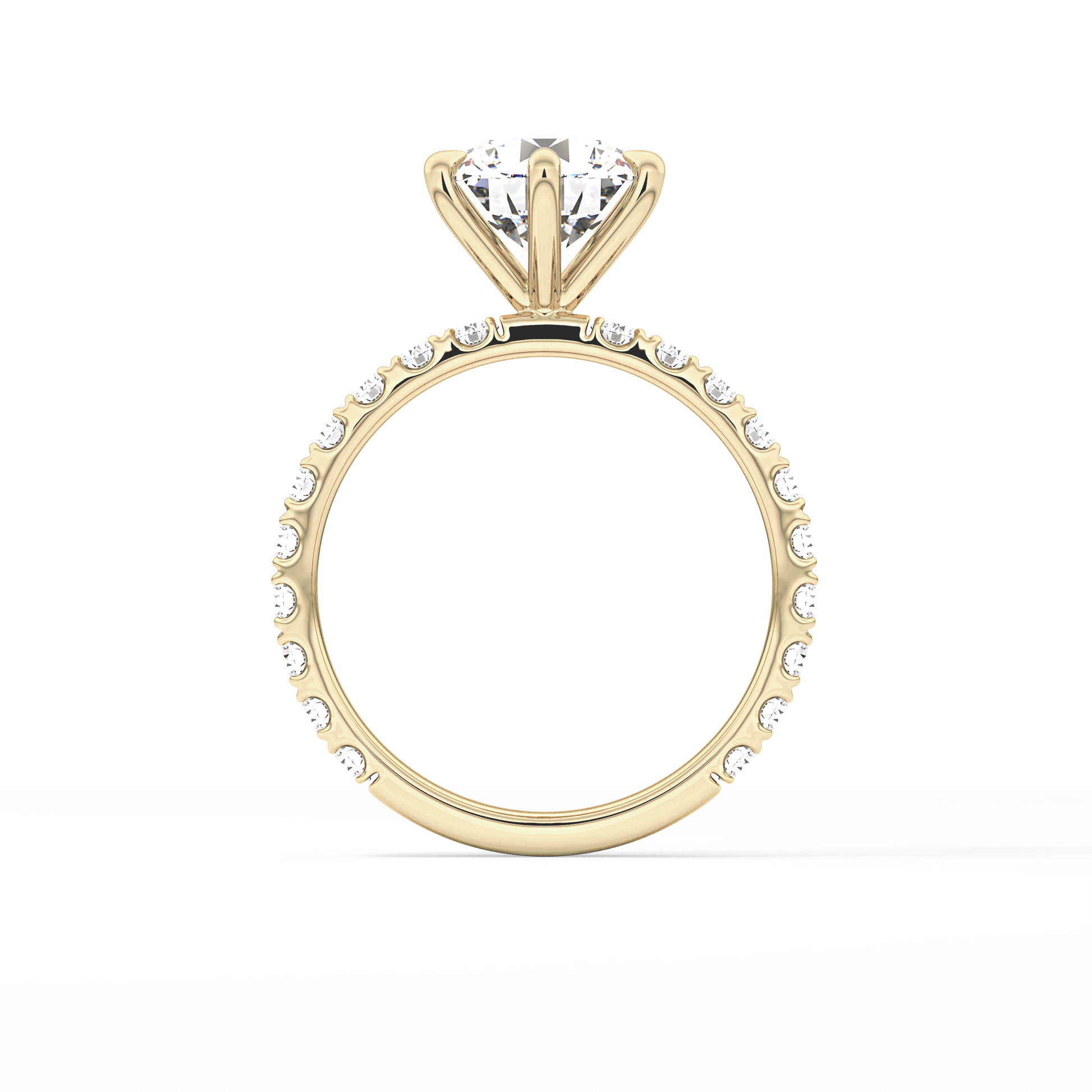 Round Pave Lab Grown Diamond Engagement Ring