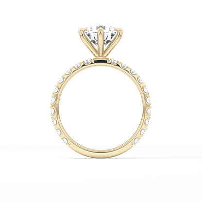 Round Pave Lab Grown Diamond Engagement Ring