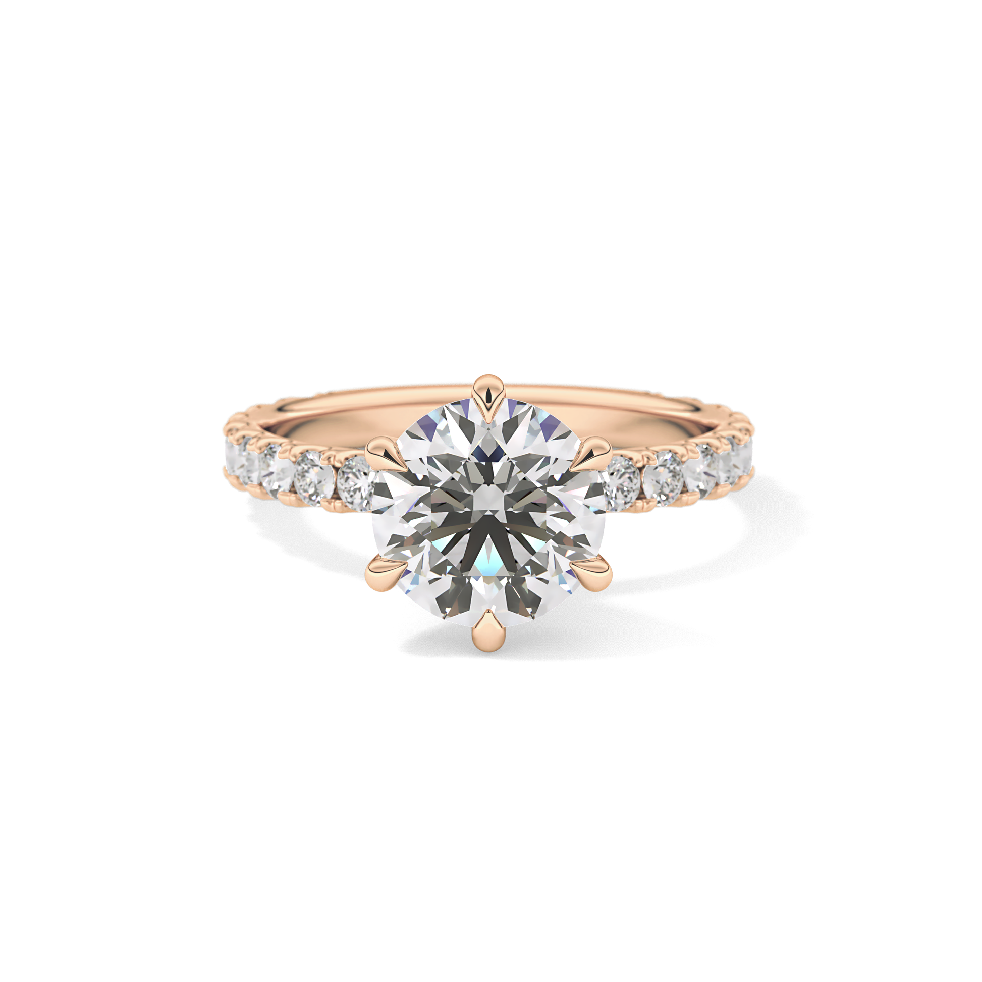 Round Pave Lab Grown Diamond Engagement Ring