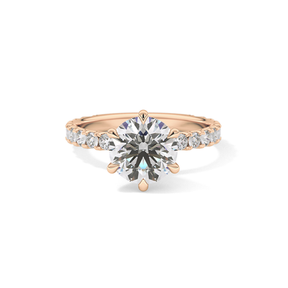Round Pave Lab Grown Diamond Engagement Ring