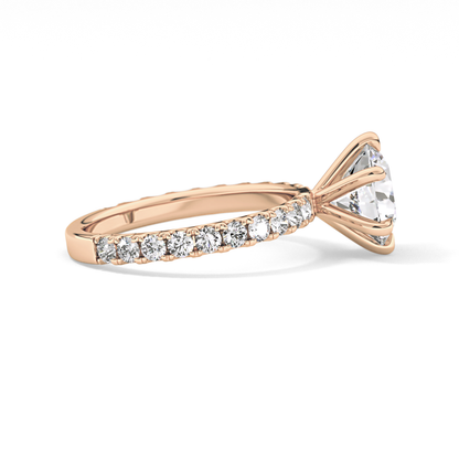 Round Pave Lab Grown Diamond Engagement Ring