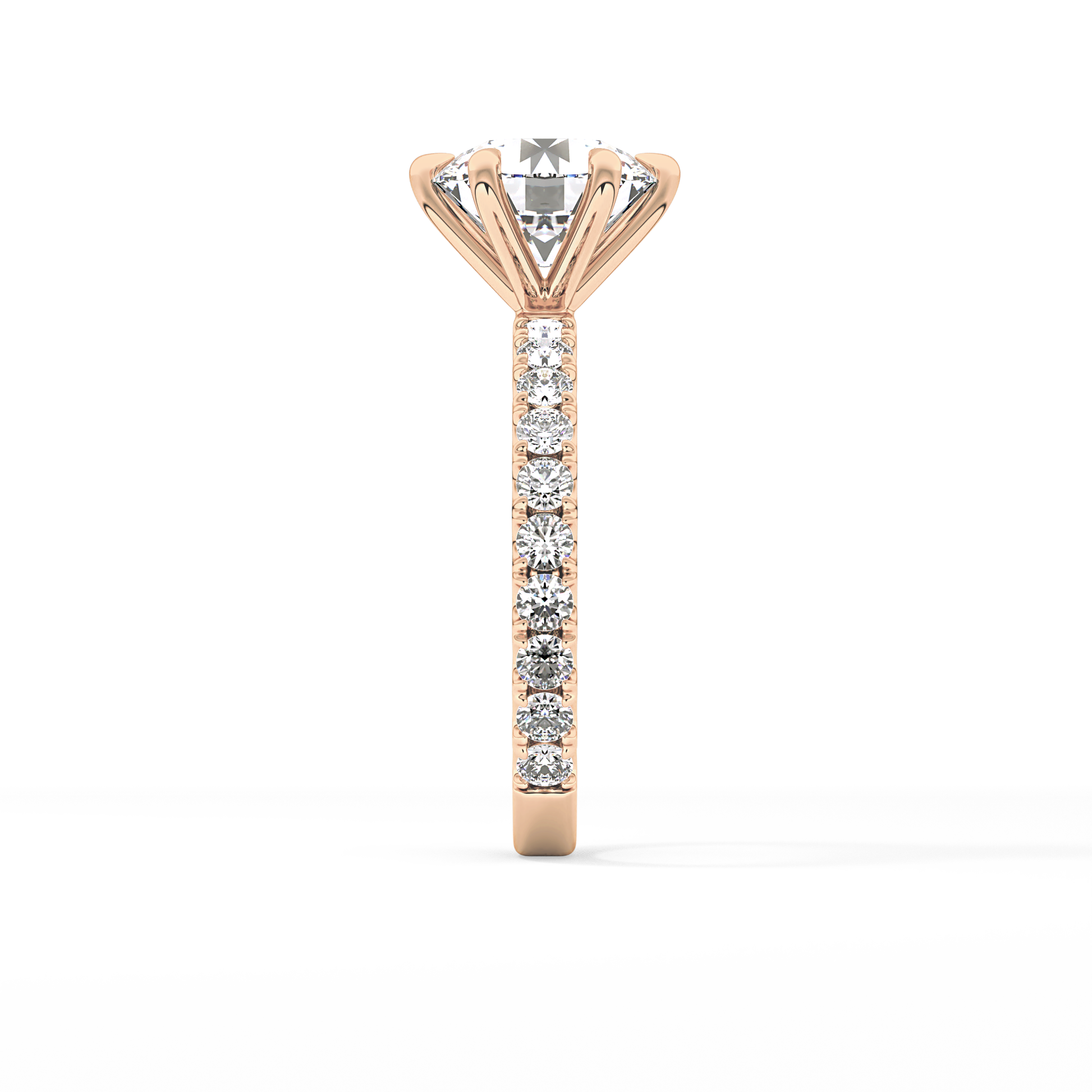 Round Pave Lab Grown Diamond Engagement Ring