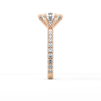 Round Pave Lab Grown Diamond Engagement Ring