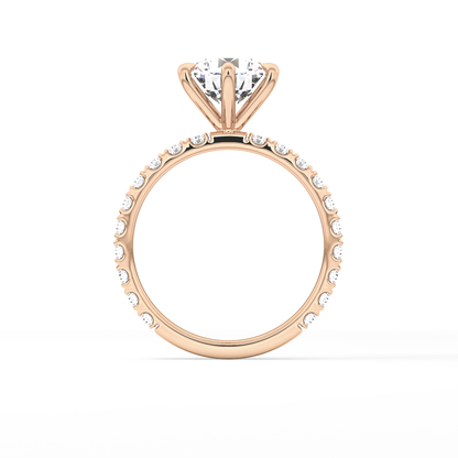 Round Pave Lab Grown Diamond Engagement Ring