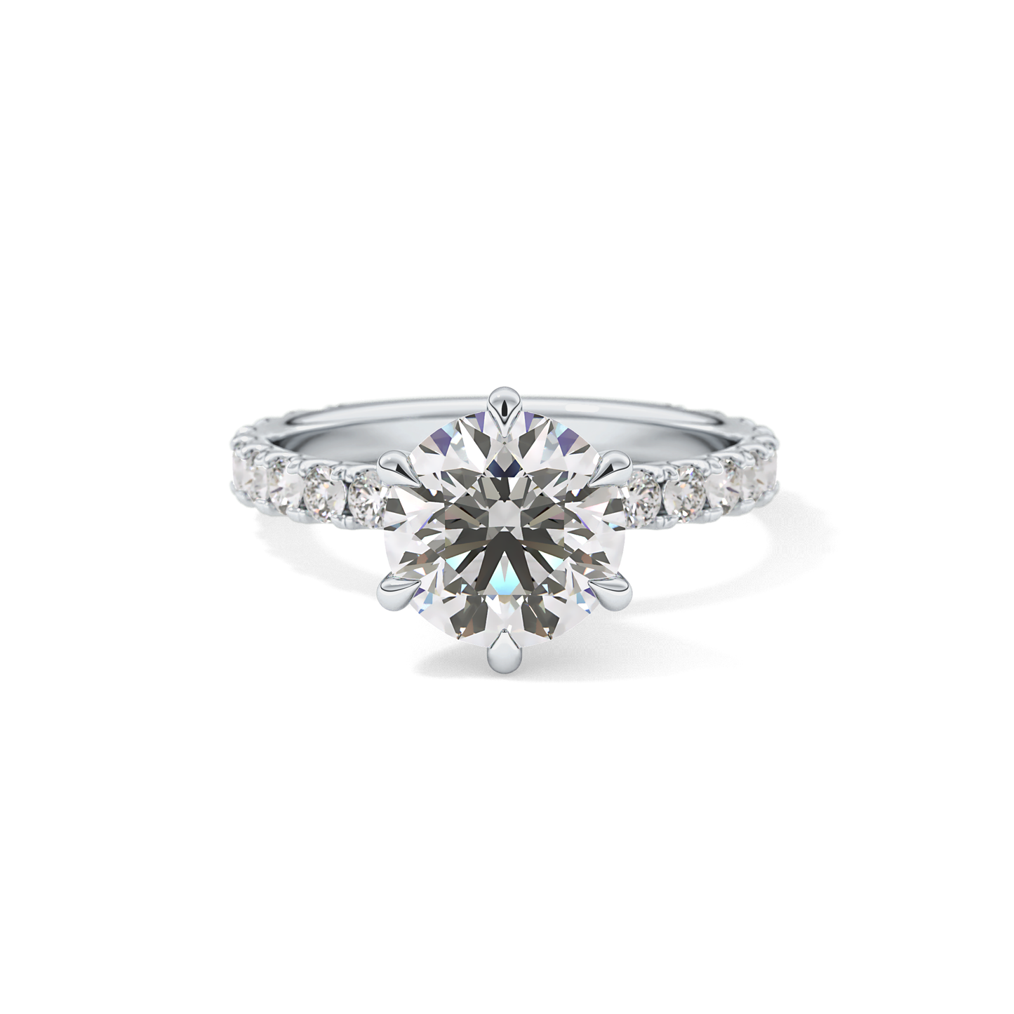 Round Pave Lab Grown Diamond Engagement Ring