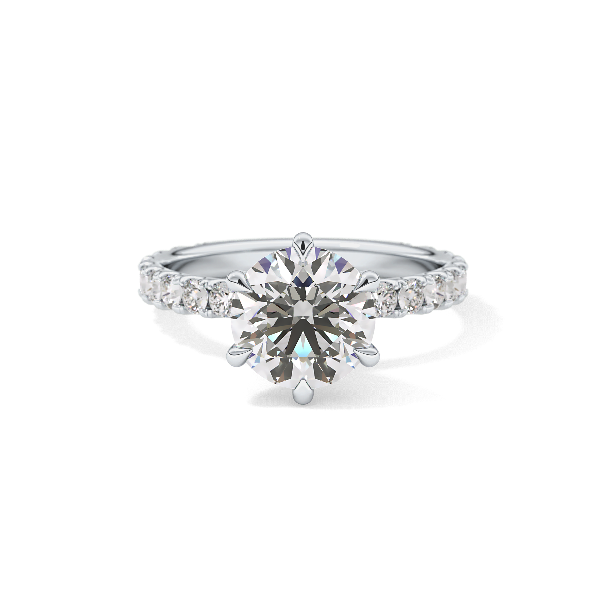 Round Pave Lab Grown Diamond Engagement Ring