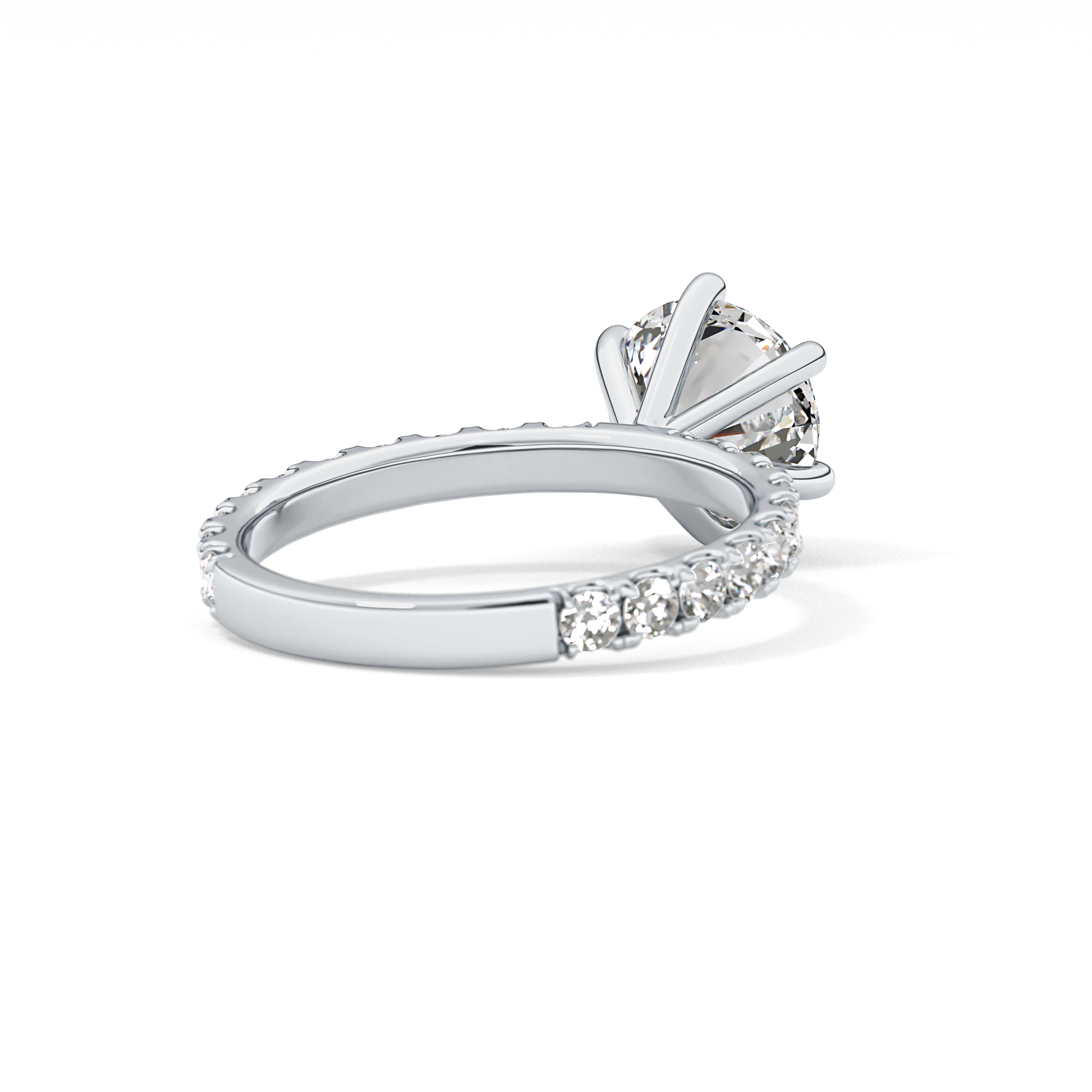Round Pave Lab Grown Diamond Engagement Ring