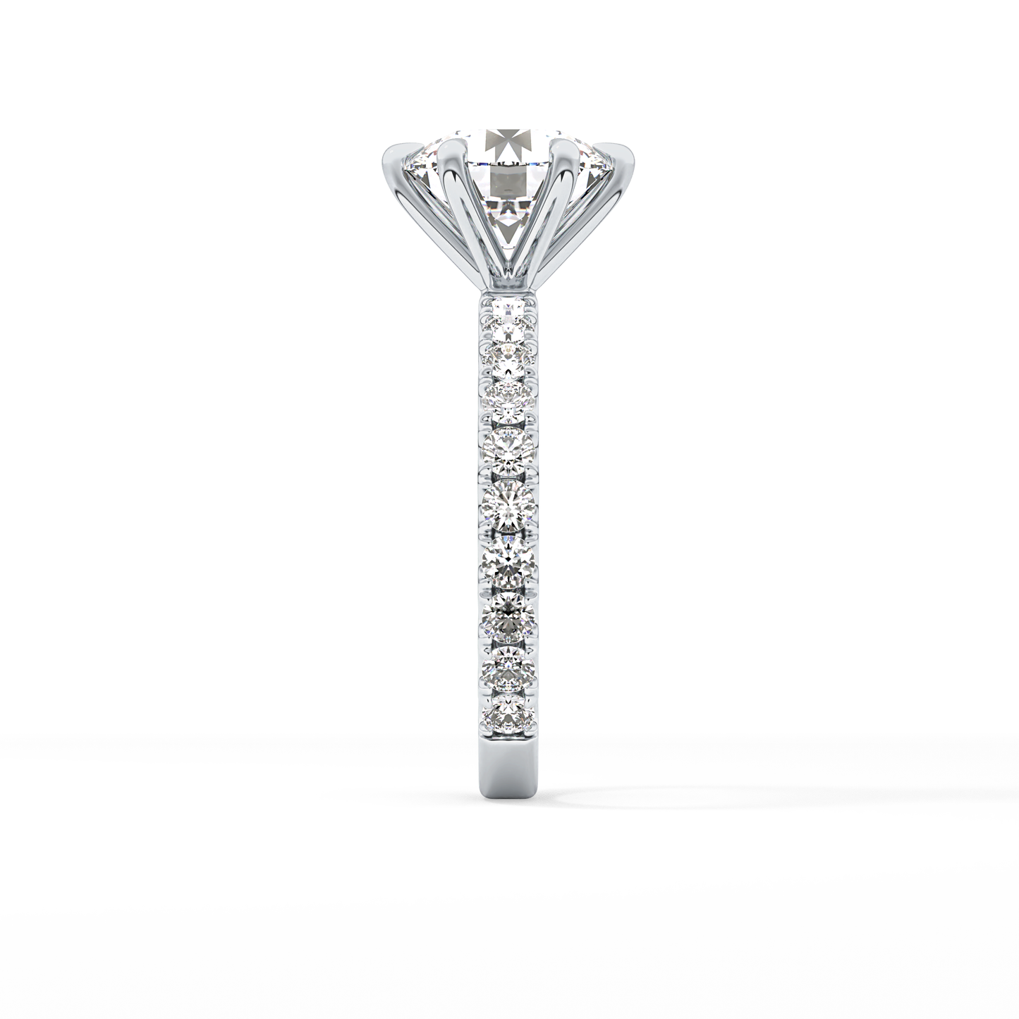 Round Pave Lab Grown Diamond Engagement Ring