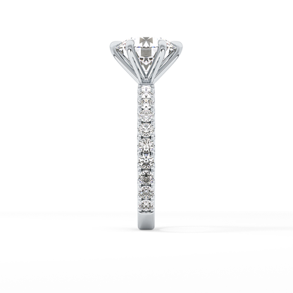 Round Pave Lab Grown Diamond Engagement Ring