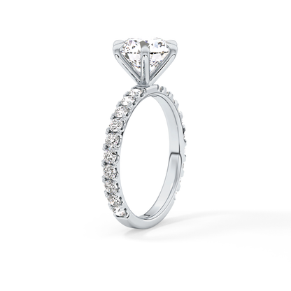 Round Pave Lab Grown Diamond Engagement Ring