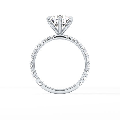 Round Pave Lab Grown Diamond Engagement Ring