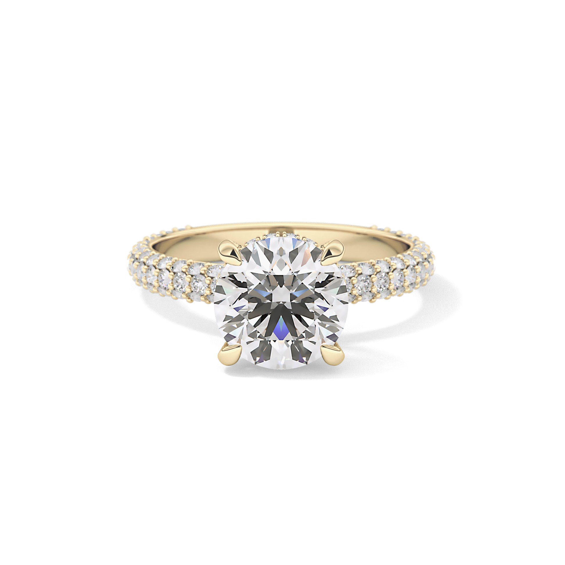 Round Pave Lab Grown Diamond Engagement Ring