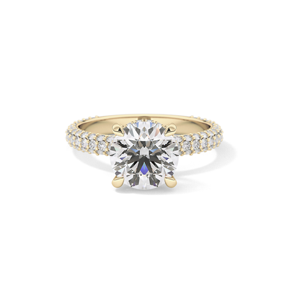 Round Pave Lab Grown Diamond Engagement Ring