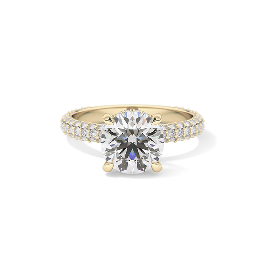 Round Pave Lab Grown Diamond Engagement Ring