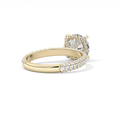 Round Pave Lab Grown Diamond Engagement Ring