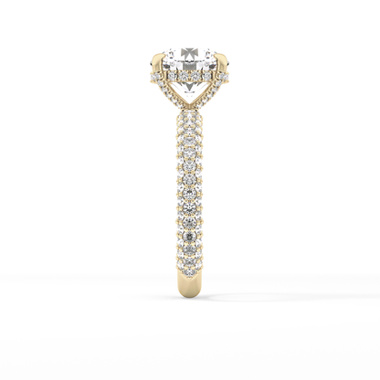 Round Pave Lab Grown Diamond Engagement Ring
