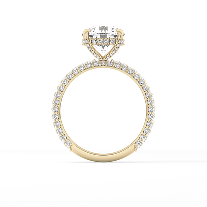 Round Pave Lab Grown Diamond Engagement Ring