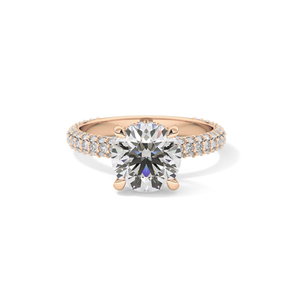 Round Pave Lab Grown Diamond Engagement Ring