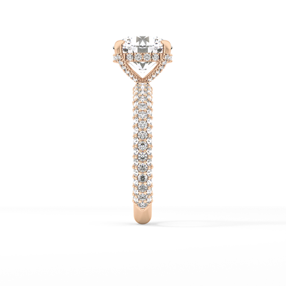 Round Pave Lab Grown Diamond Engagement Ring