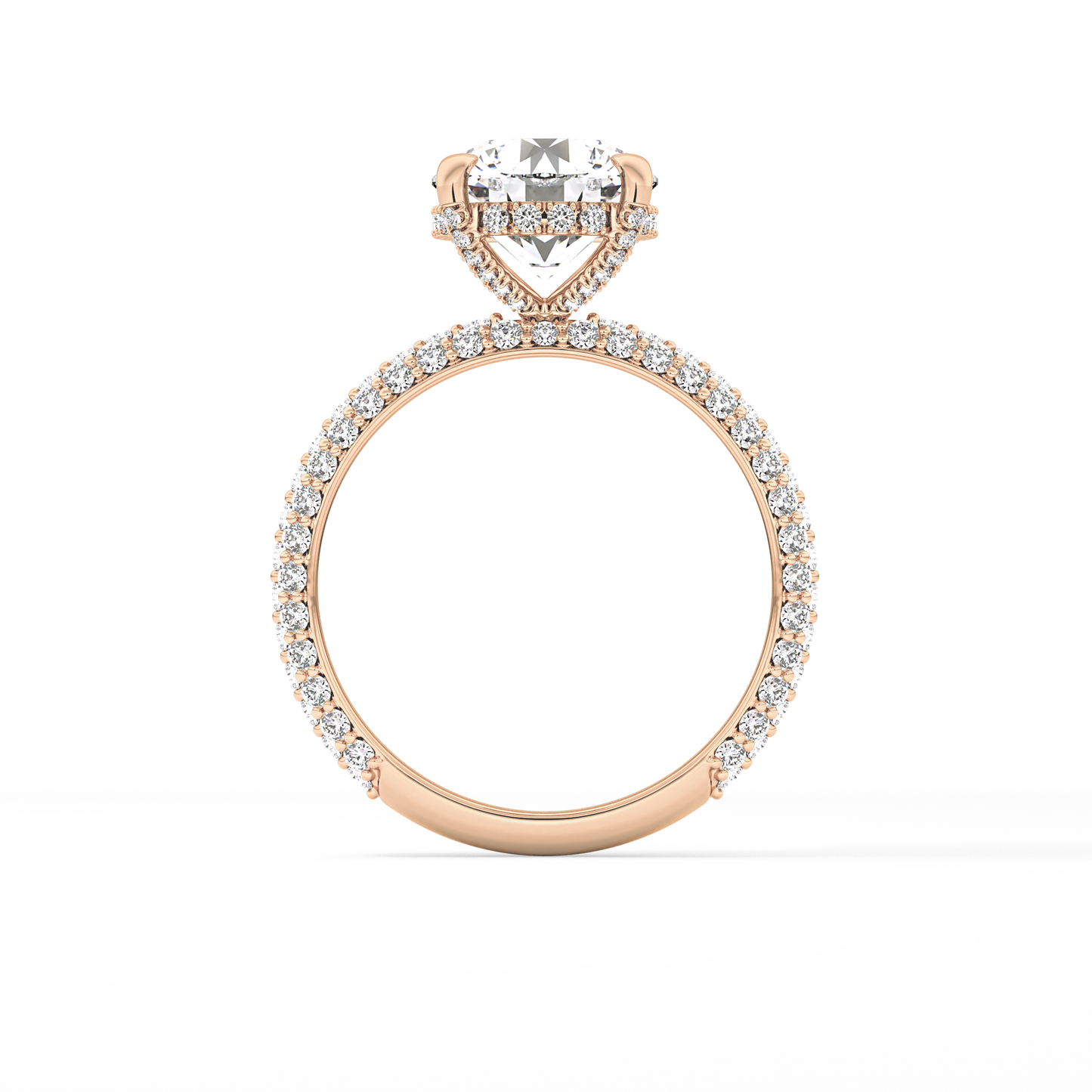Round Pave Lab Grown Diamond Engagement Ring