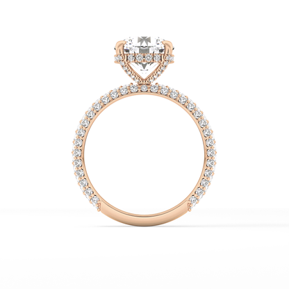 Round Pave Lab Grown Diamond Engagement Ring