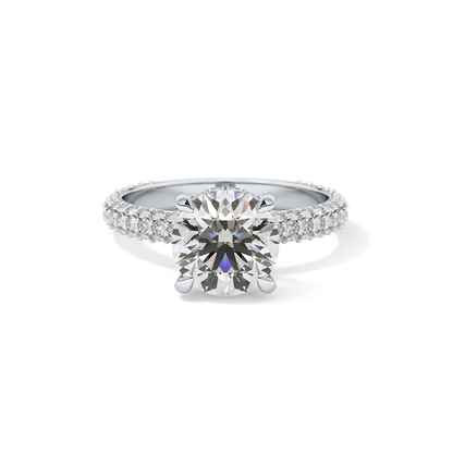 Round Pave Lab Grown Diamond Engagement Ring