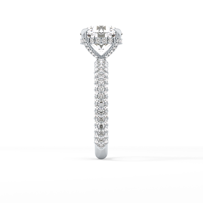 Round Pave Lab Grown Diamond Engagement Ring