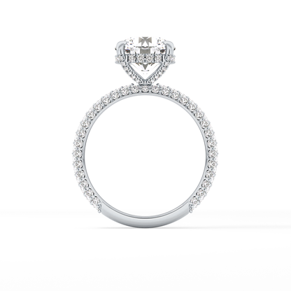Round Pave Lab Grown Diamond Engagement Ring