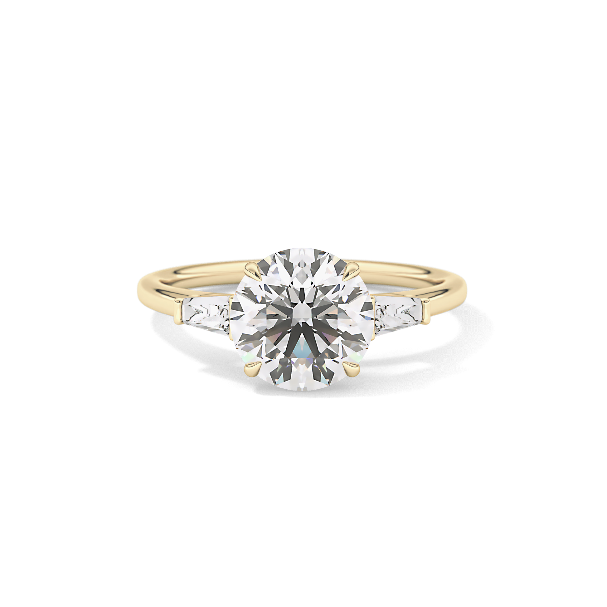 Round Three Stone Lab Grown Diamond Engagement Ring