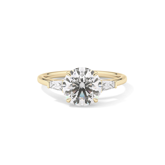 Round Three Stone Lab Grown Diamond Engagement Ring